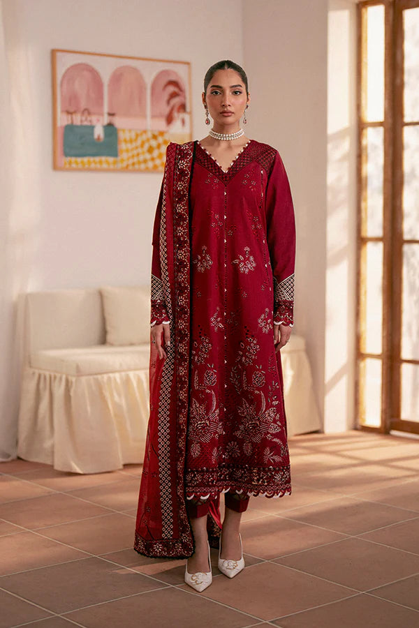 Saffron- Red 3 Pc Suit