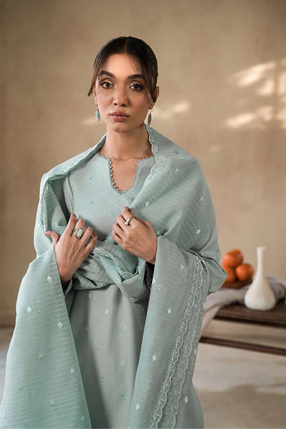 Saffron- Ice Blue 3 Pc Suit