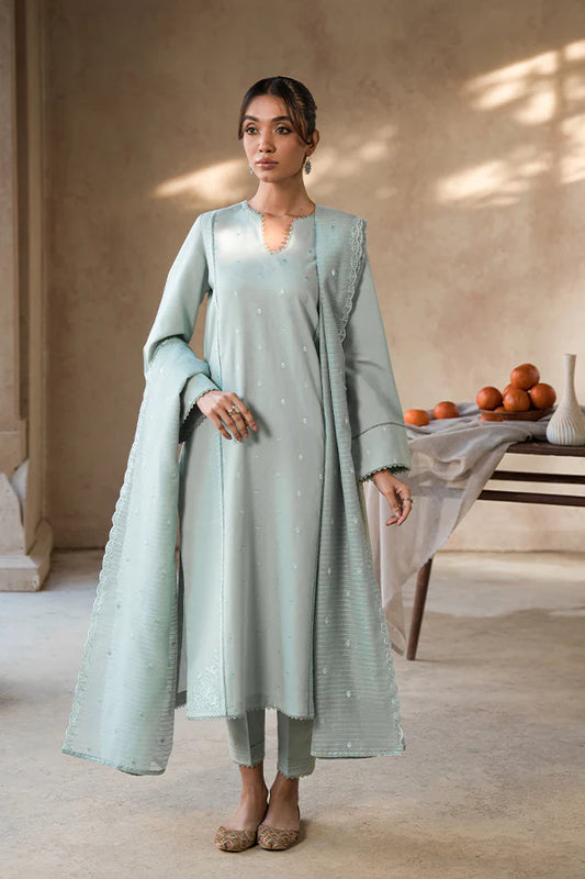Saffron- Ice Blue 3 Pc Suit