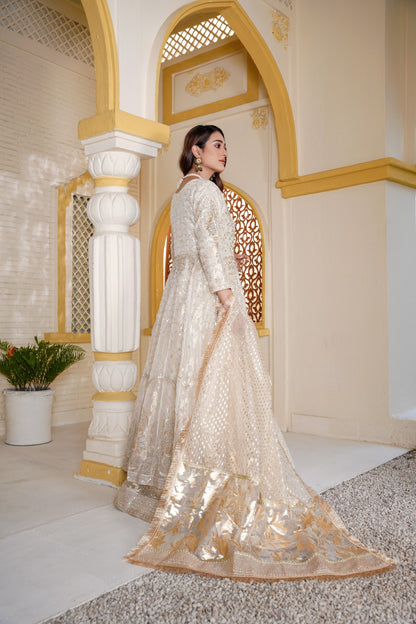 Gulnoor- Off White Maxi