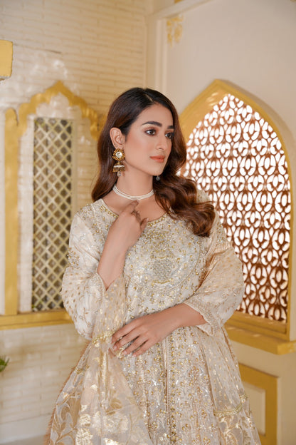 Gulnoor- Off White Maxi