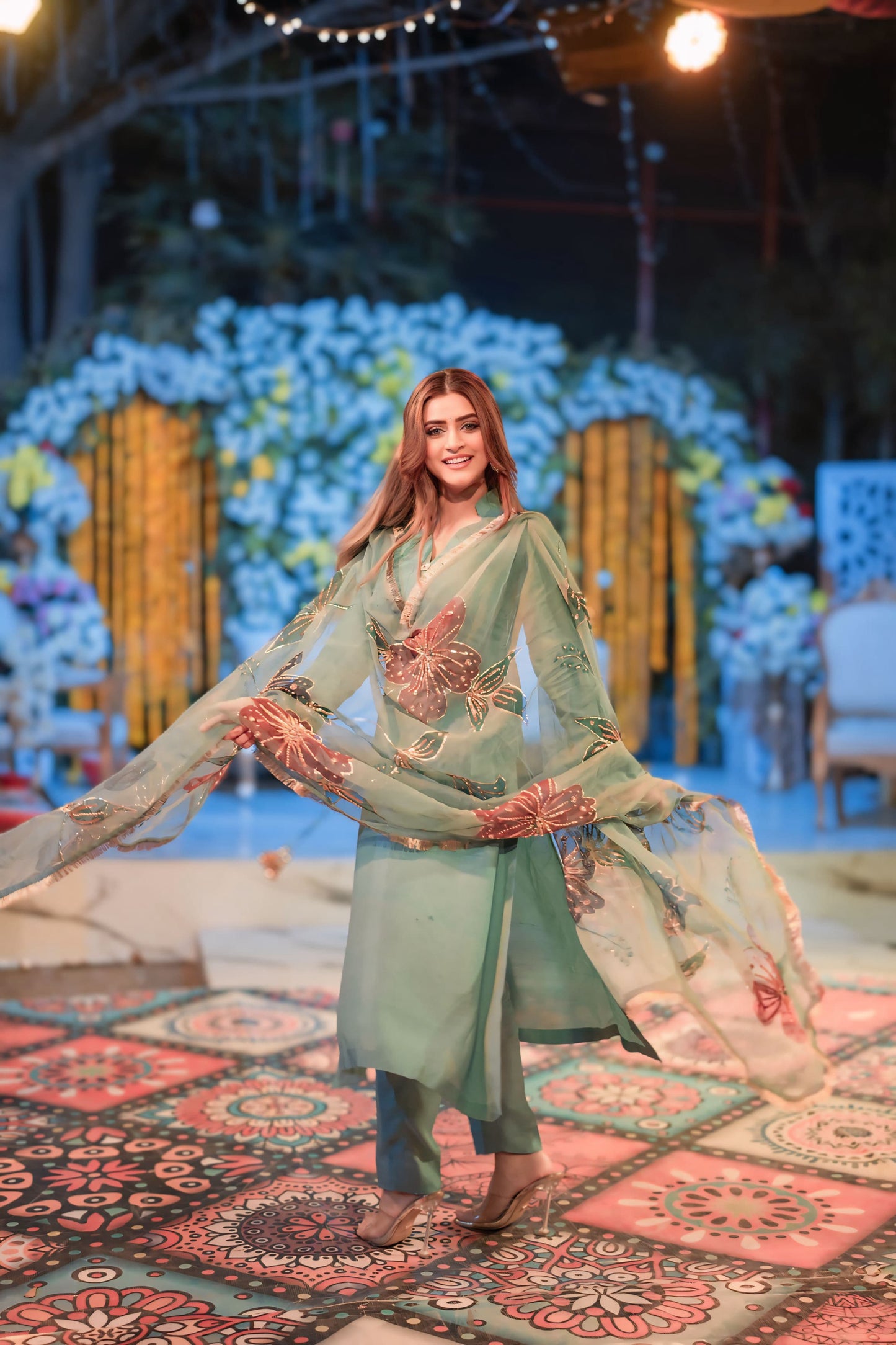 Rivaaj Fashion- Blue Raw Silk 3 Pc