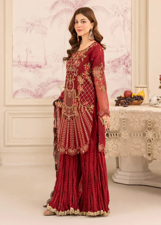 Diara- Maroon Crush Sharara