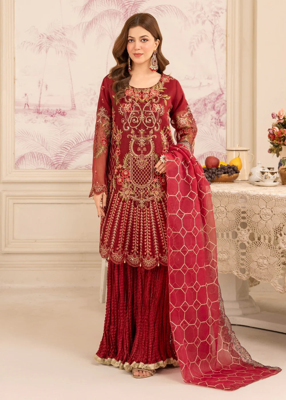 Diara- Maroon Crush Sharara