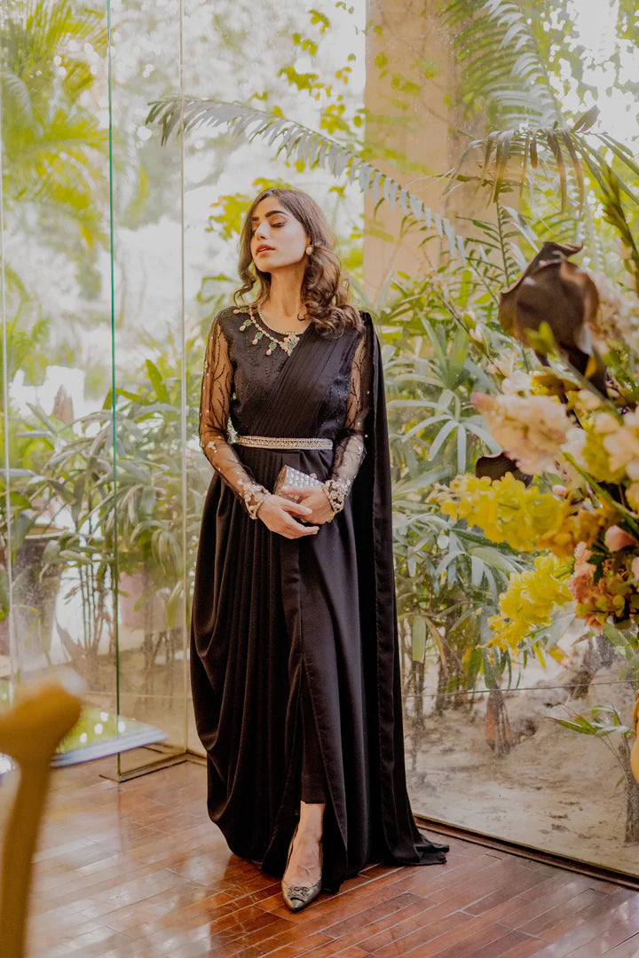 Jannat Tahir- Georgette dress with silk pants