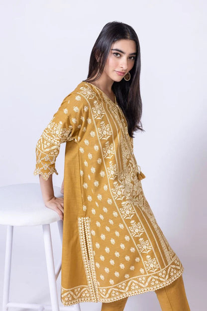 Khaadi- Mustard 2 Pc Embroidery Suit