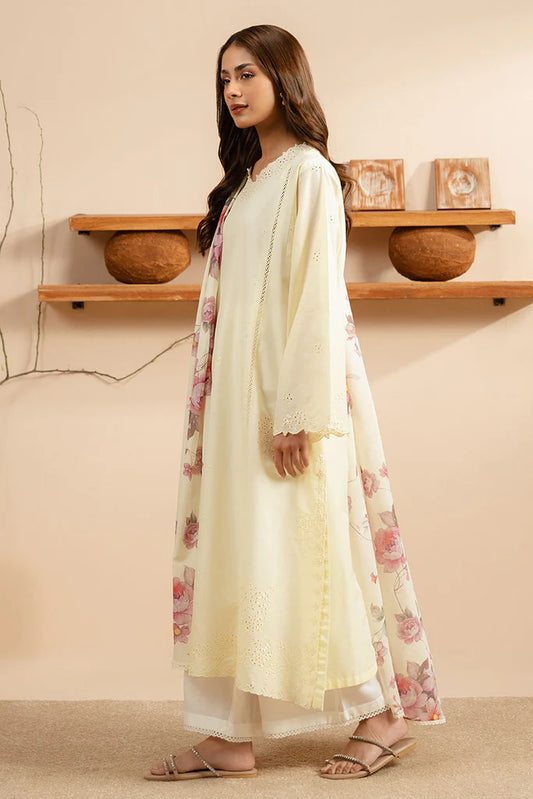 Cross Stitch- Pale Yellow 2Pc Lawn