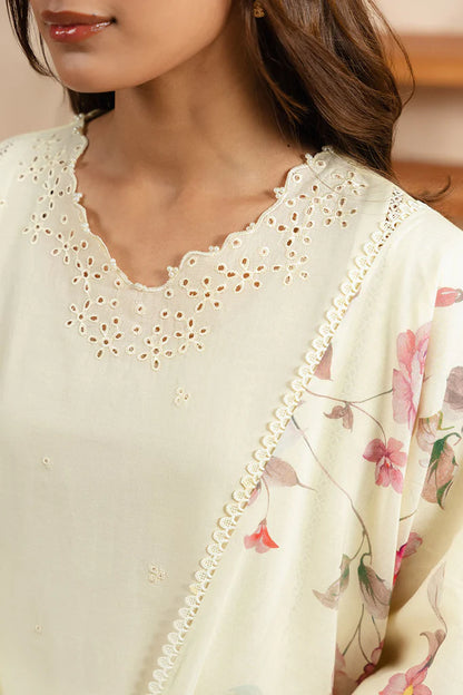 Cross Stitch- Pale Yellow 2Pc Lawn