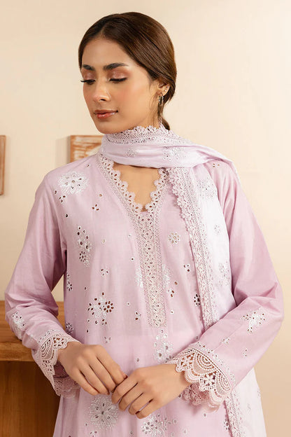 Cross Stitch- Purple Lawn Embroidered