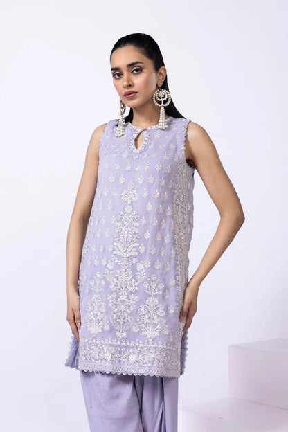 Khaadi- Purple Crinkle Chiffon Suit