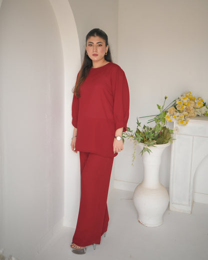 Zauk- 2PC Rose Georgette Solid