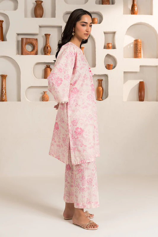 Cross Stitch- Pink Printed 2PC