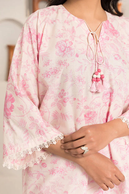 Cross Stitch- Pink Printed 2PC