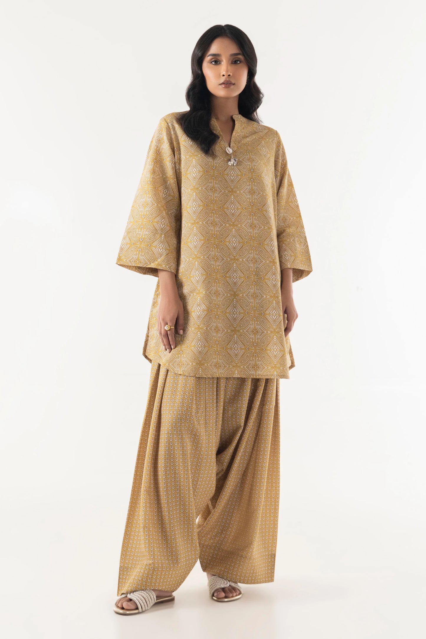Sana Safinaz- Yellow Basic Shirt + Shalwar 2 Pc Suit