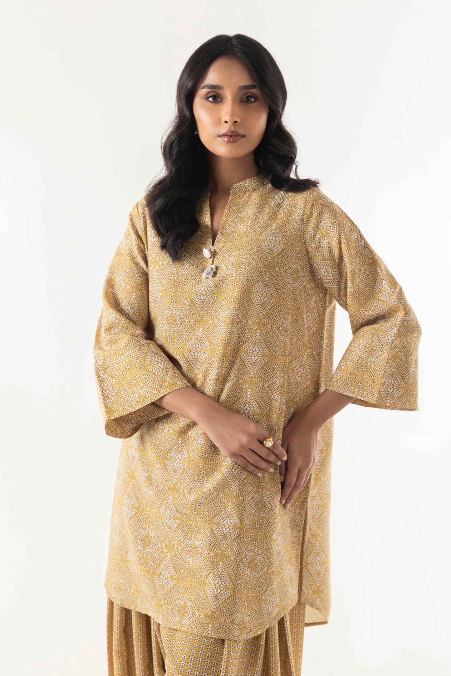 Sana Safinaz- Yellow Basic Shirt + Shalwar 2 Pc Suit